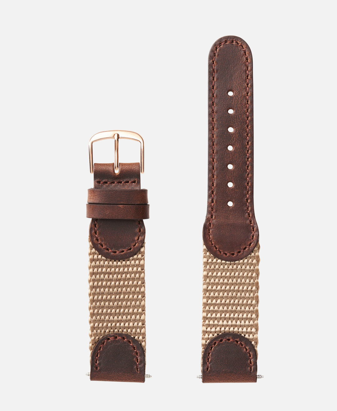 Sand Rose Swiss Army Style Leather Traditional Watch Band