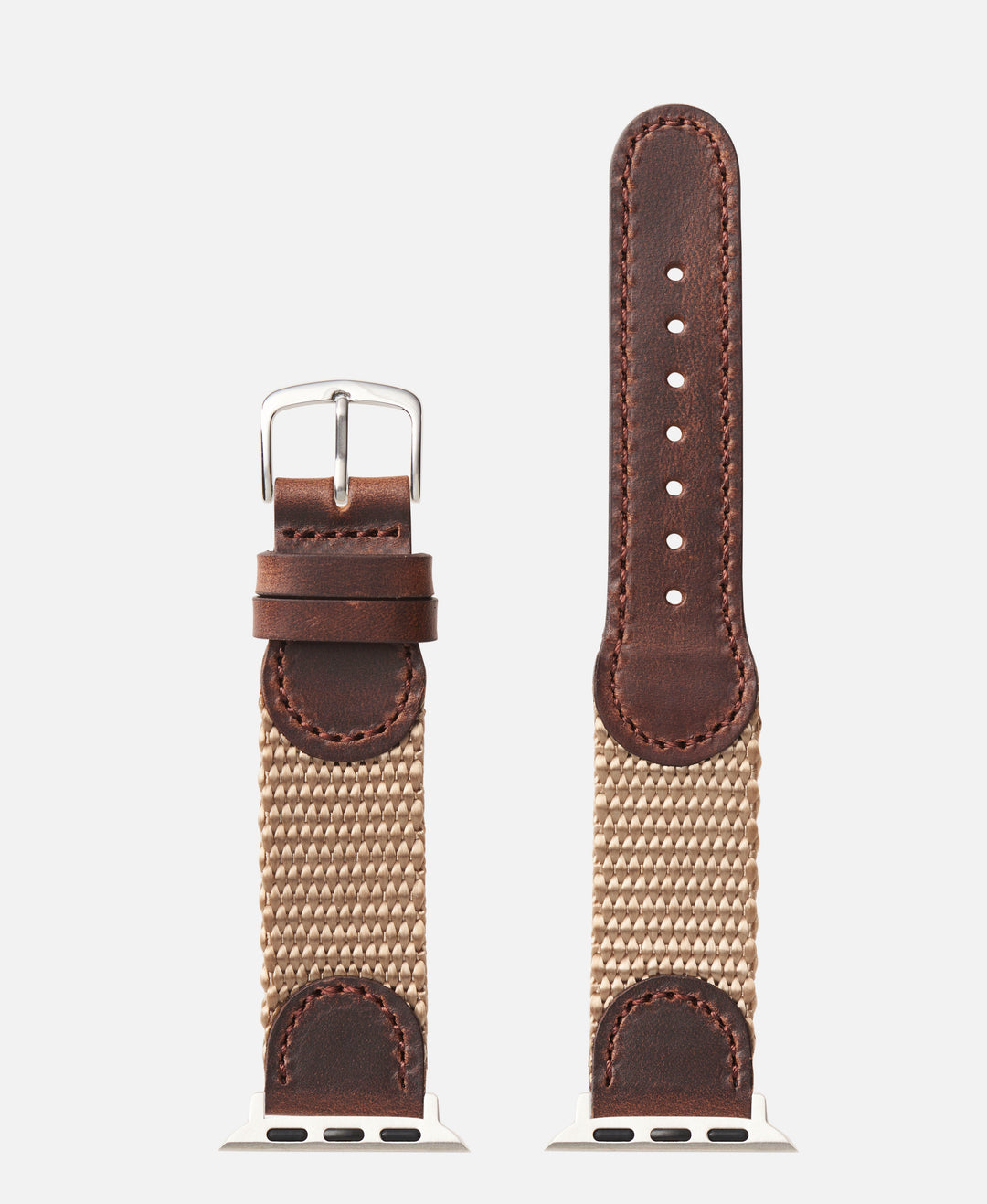 Sand white Swiss Army Style Leather Apple Watch Compatible 38mm/40mm Watch Band