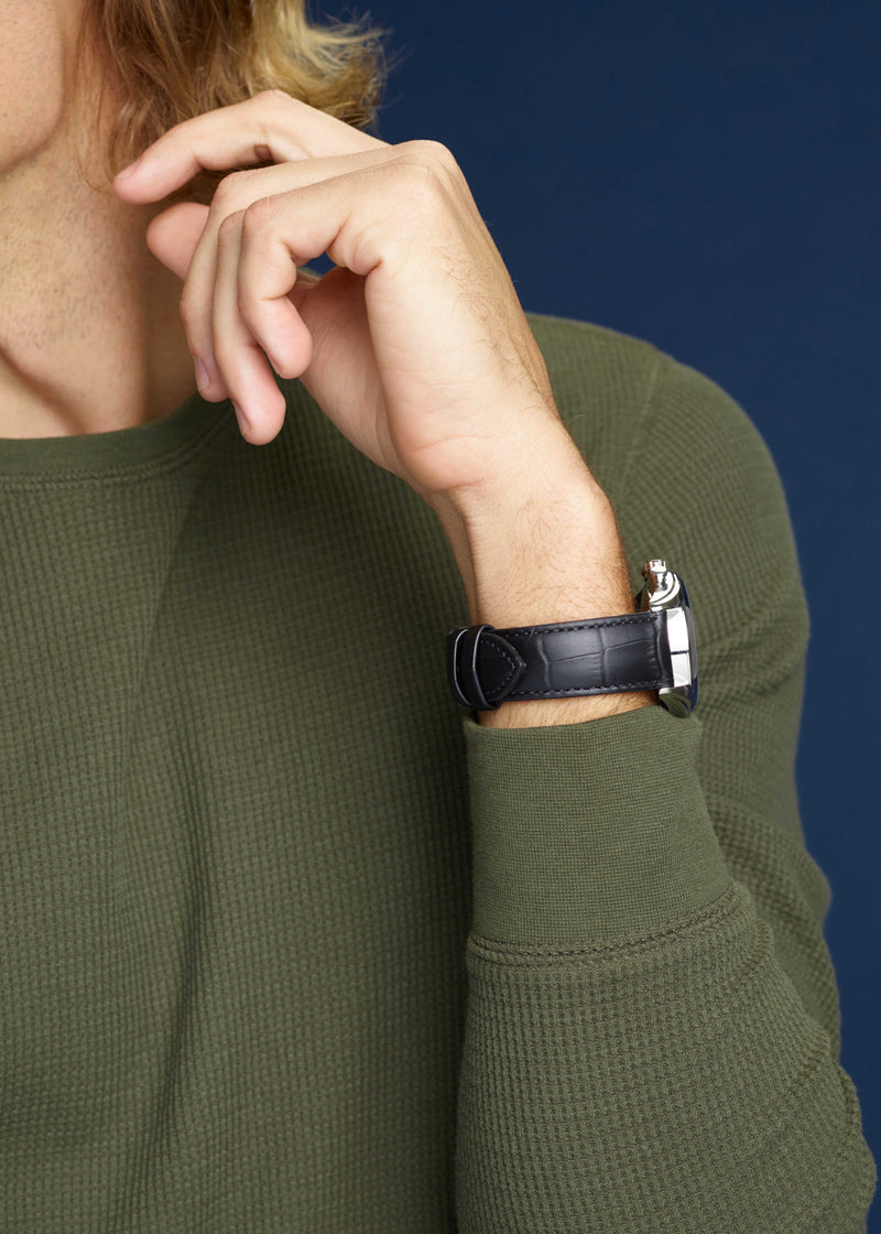 Black Alligator Grain | Apple Watch Compatible - H0898