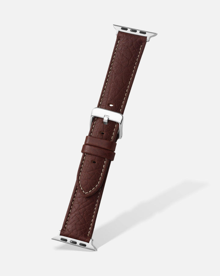Brown Shrunken Grain Leather Apple Watch Band