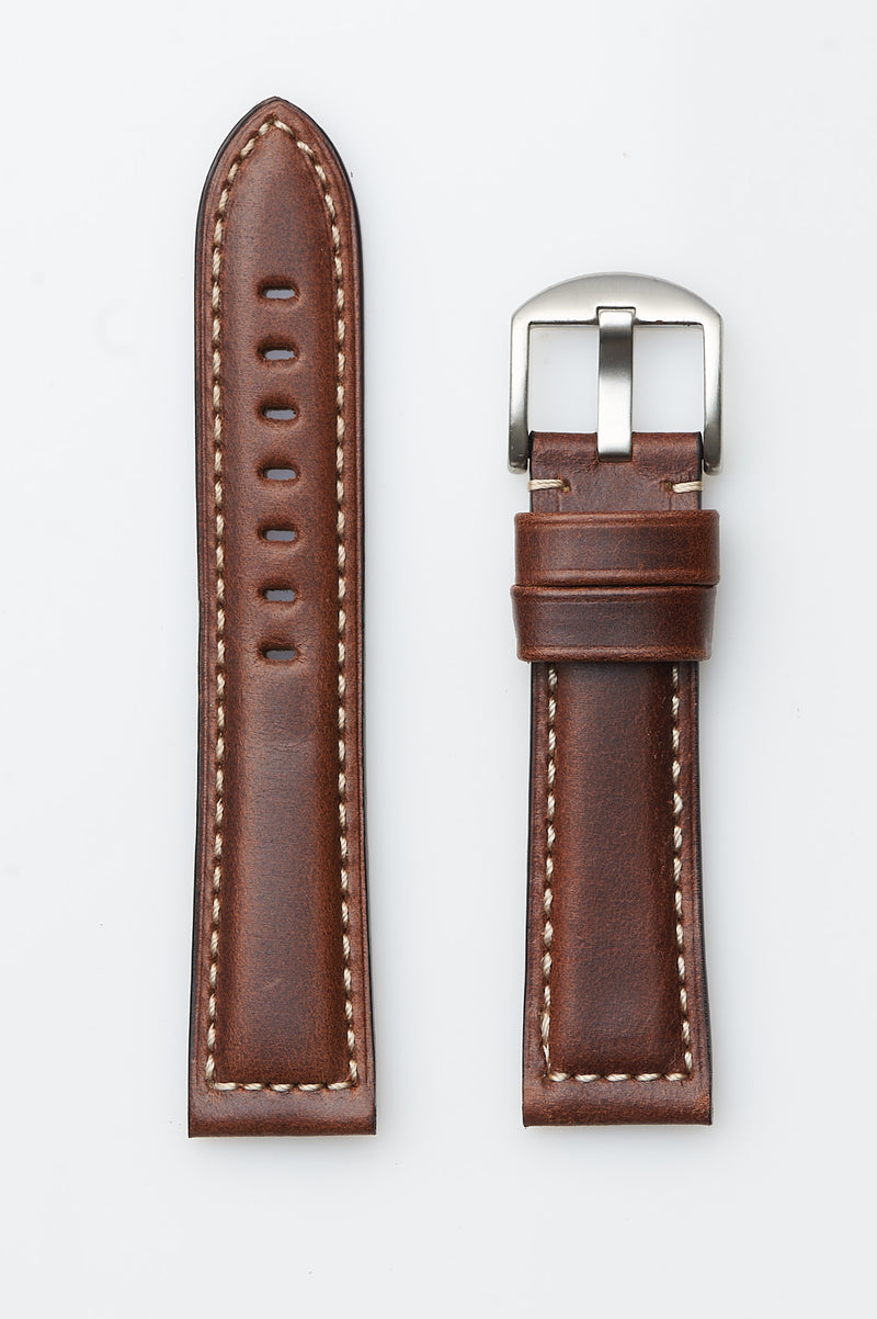 Brown Heavy Pad Oil Tanned Leather | h2042