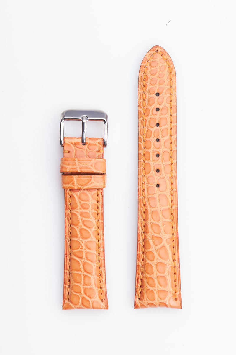 Orange Round Grain Genuine Alligator | h2010