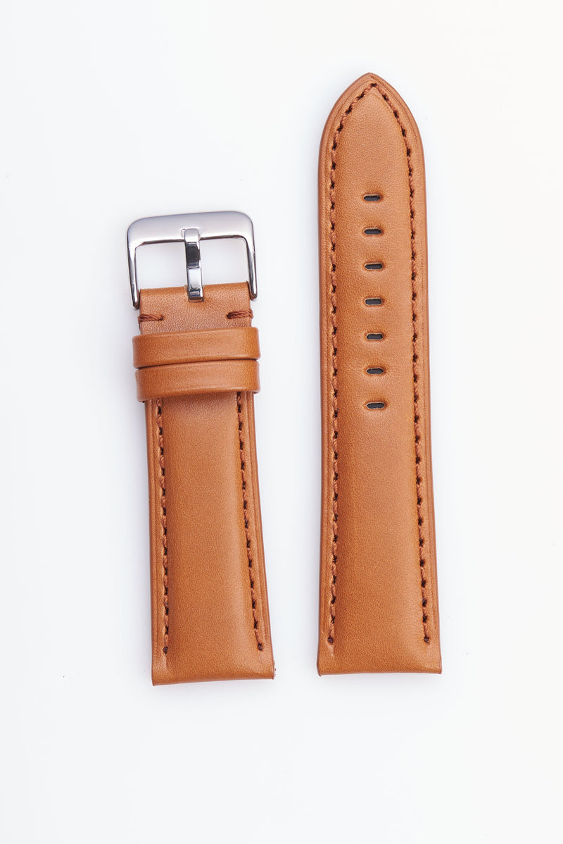 Tan High Polished Italian Leather | USA Made - Apple Watch Compatible - H2046