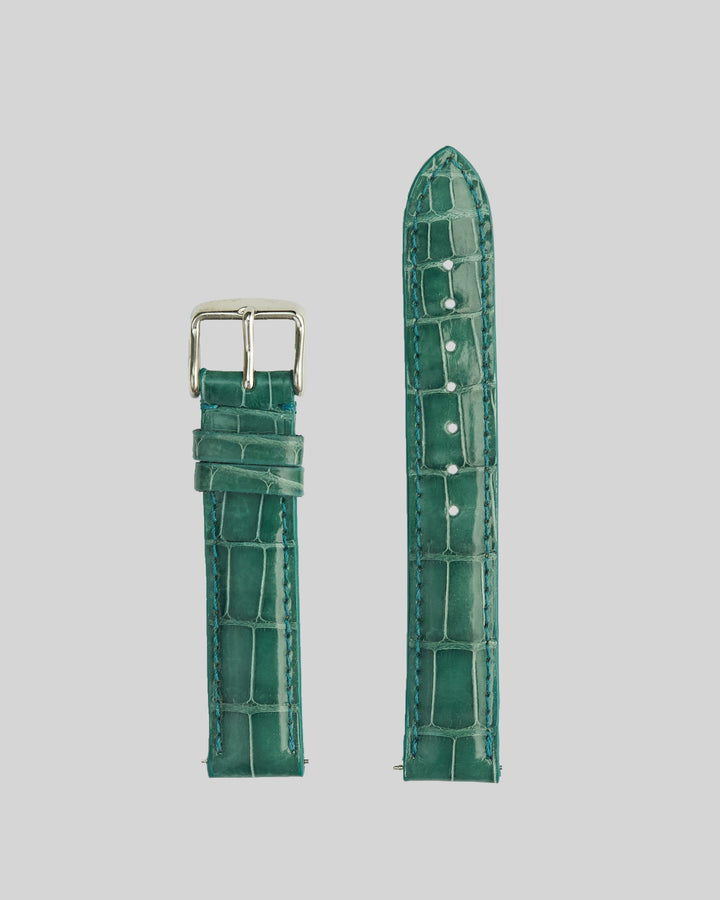 Teal Genuine Shiny Alligator | USA - Traditional - H2015