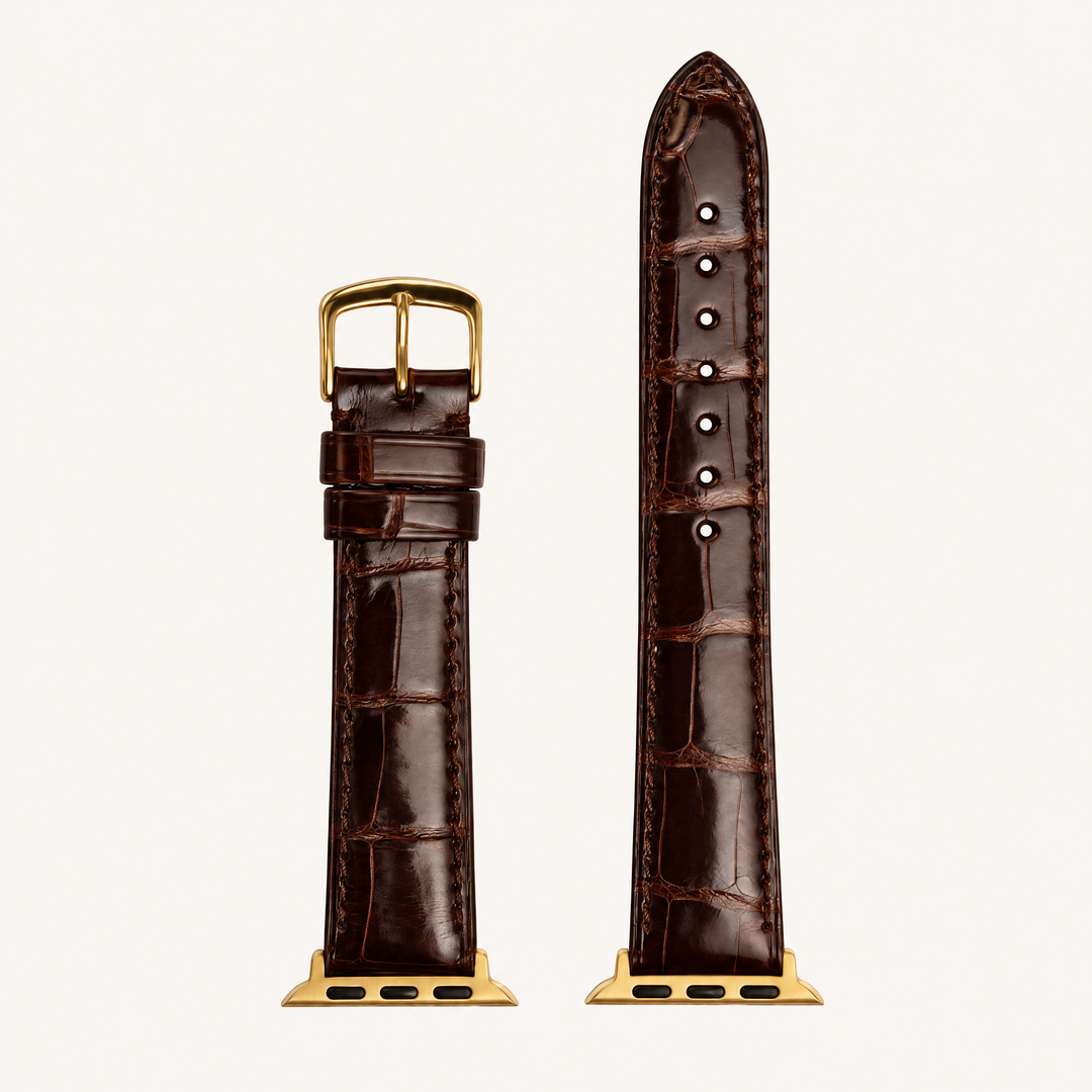 Genuine Alligator Glossy Stitched Watch Band | 2007