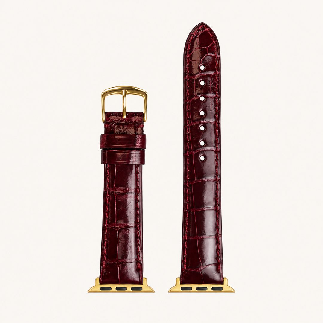 Genuine Alligator Glossy Stitched Watch Band | 2007