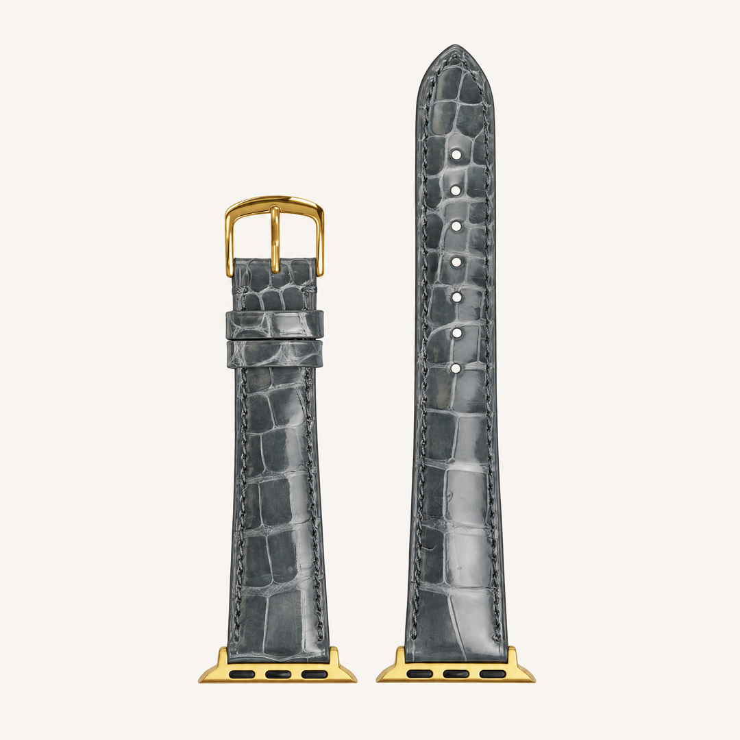 Genuine Alligator Glossy Stitched Watch Band | 2007