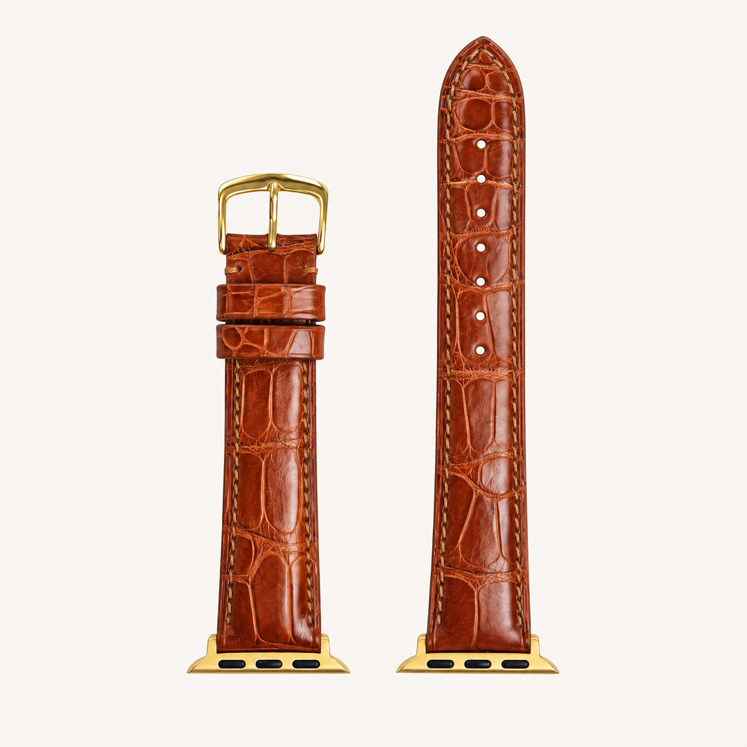 Genuine Alligator Glossy Stitched Watch Band | 2007