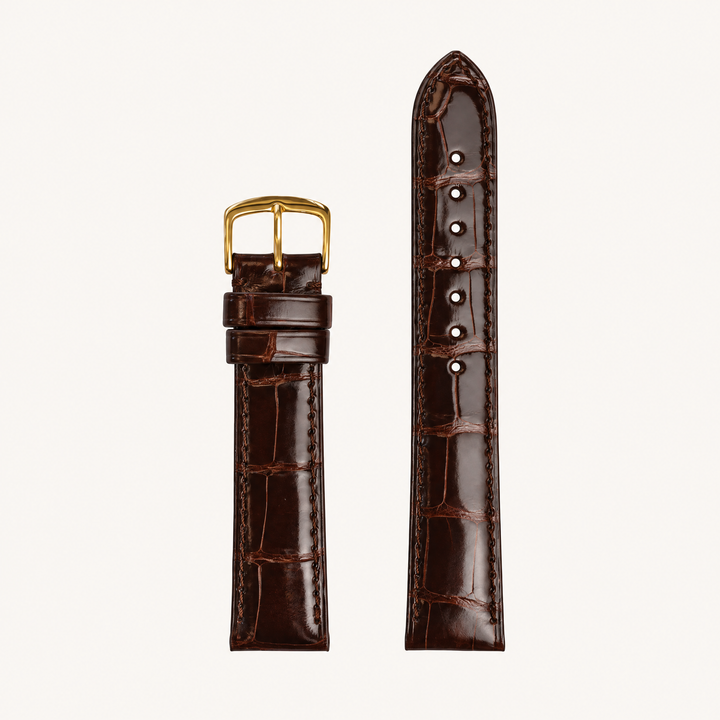 Genuine Alligator Glossy Stitched Watch Band | 2007