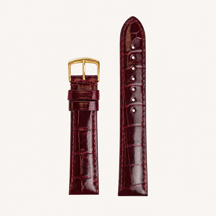 Genuine Alligator Glossy Stitched Watch Band | 2007