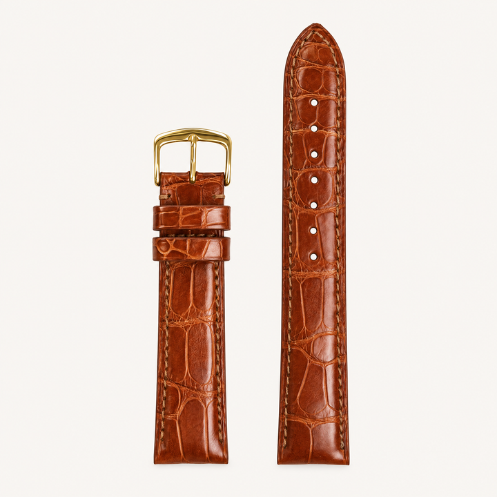 Genuine Alligator Glossy Stitched Watch Band | 2007