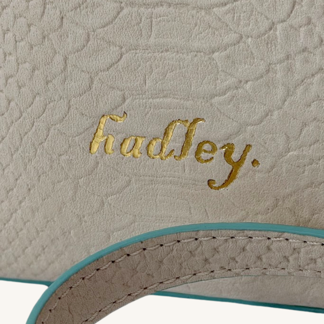 Soft Vanilla Cream and Teal Karmela Python-Embossed Leather Petite Handbag