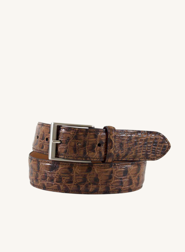 Brown Genuine Vintage Caiman Croc Casual Belt | 1 1/2" Width