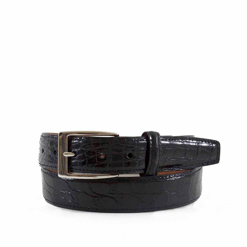 Black Shiny Crocodile Belt | Bryant Park - Made in USA