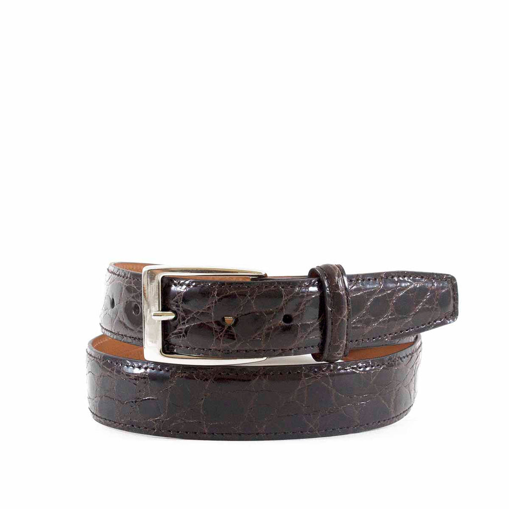 Brown Shiny Crocodile Belt | Bryant Park - Made in USA