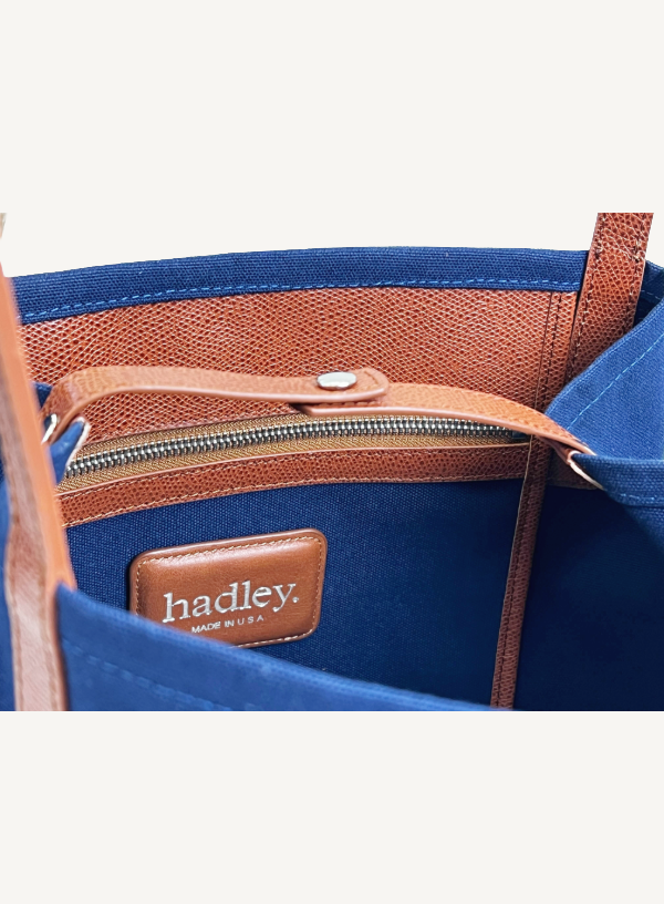 Navy Canvas Tote Bag | Short