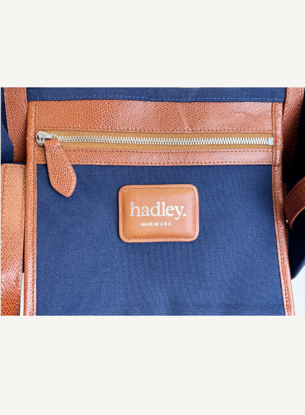 Navy Canvas Tote Bag | Short