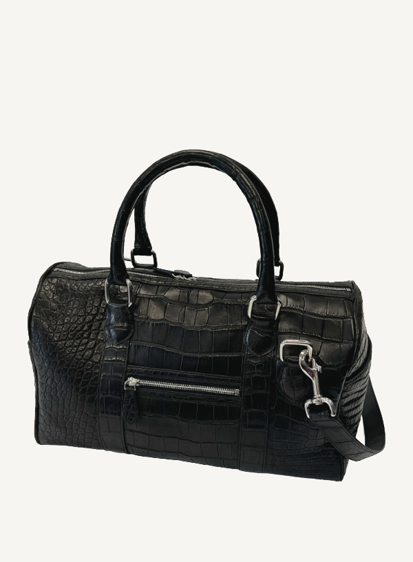 Black Alligator Duffle Bag
