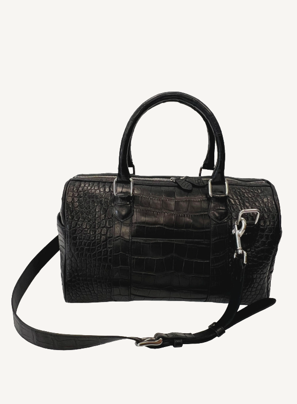 Black Alligator Duffle Bag