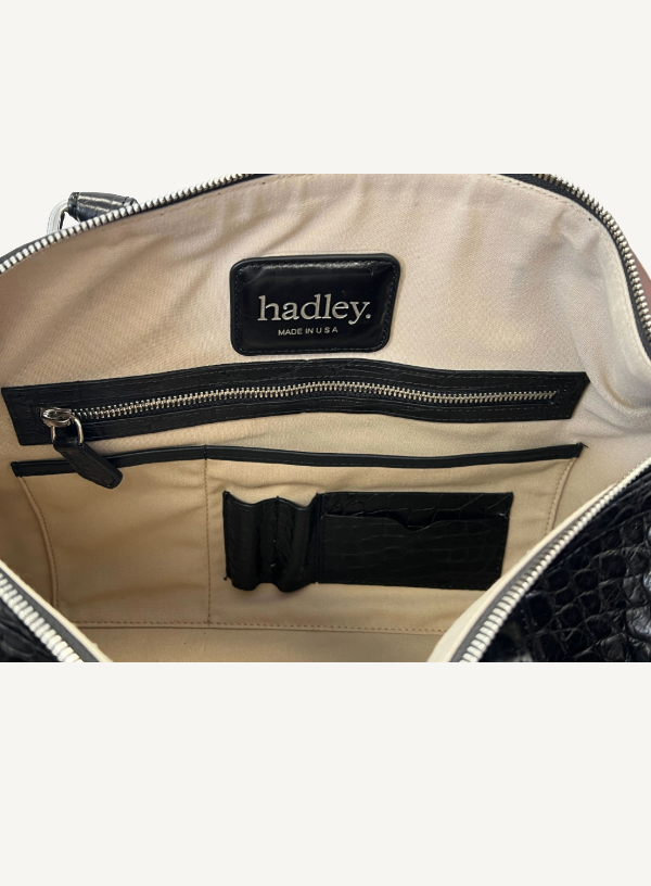Black Alligator Duffle Bag