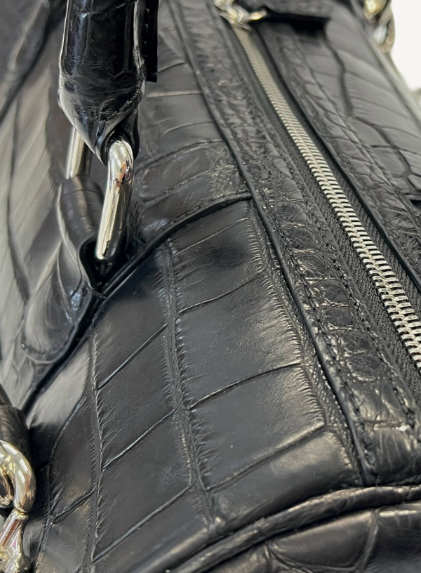 Black Alligator Duffle Bag