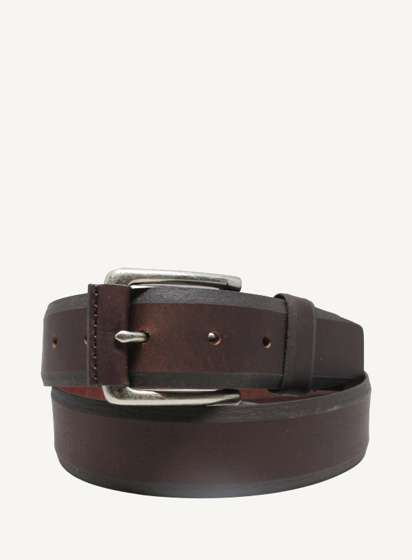 Brown Domed Leather Belt | 38mm Width