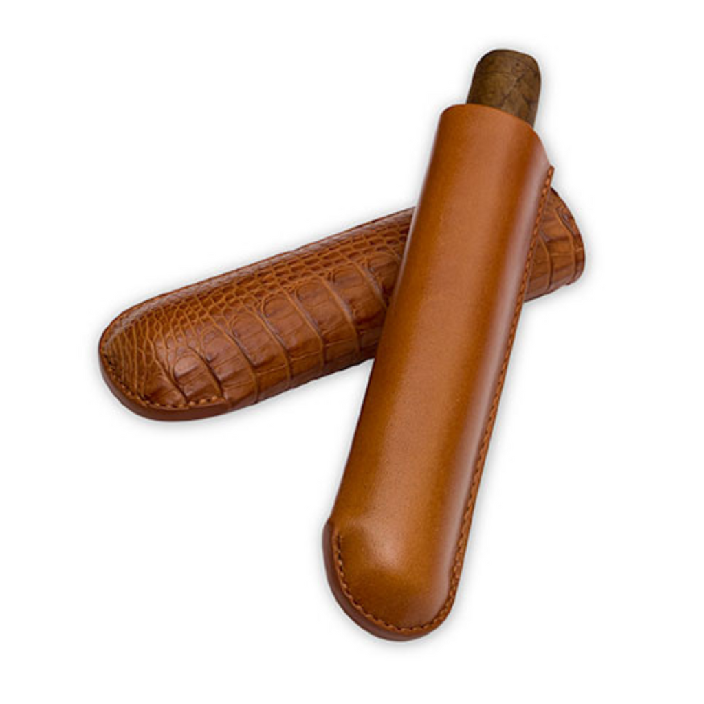 Single-Finger Genuine Hornback Alligator Cigar Case | TF1300