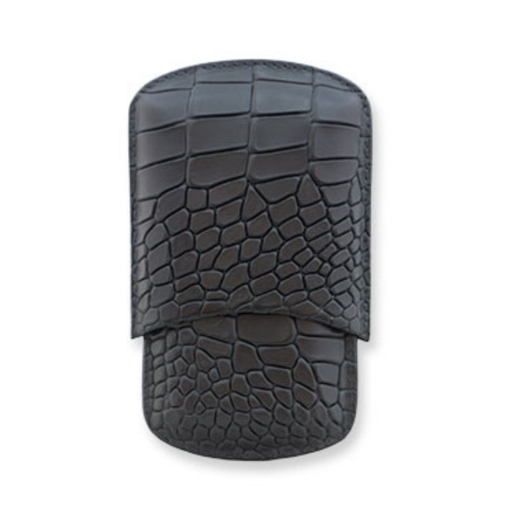 Black Deep Crocodile Embossed Robusto Cigar Case | Made in the USA - Tampa Fuego