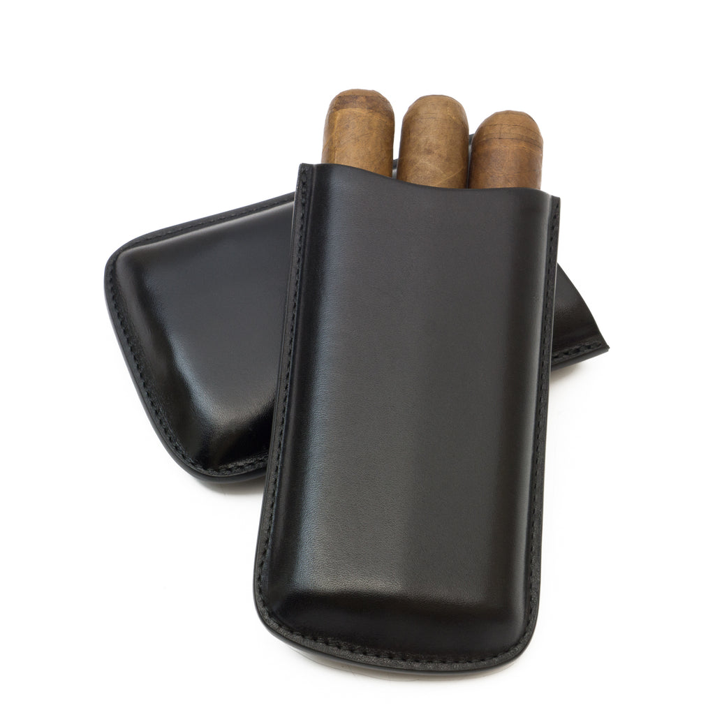 Burgundy Genuine Leather Big 3-Finger Cigar Case | Made in USA - Bryant Park