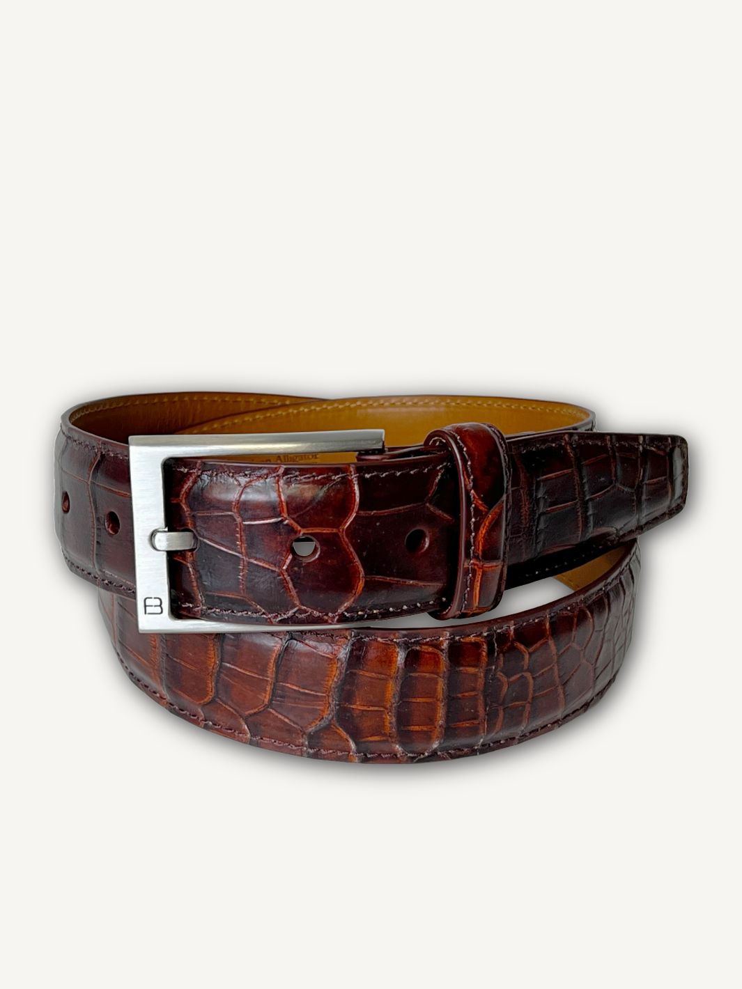 Cognac Genuine Alligator Belt | 1 3/8" Width