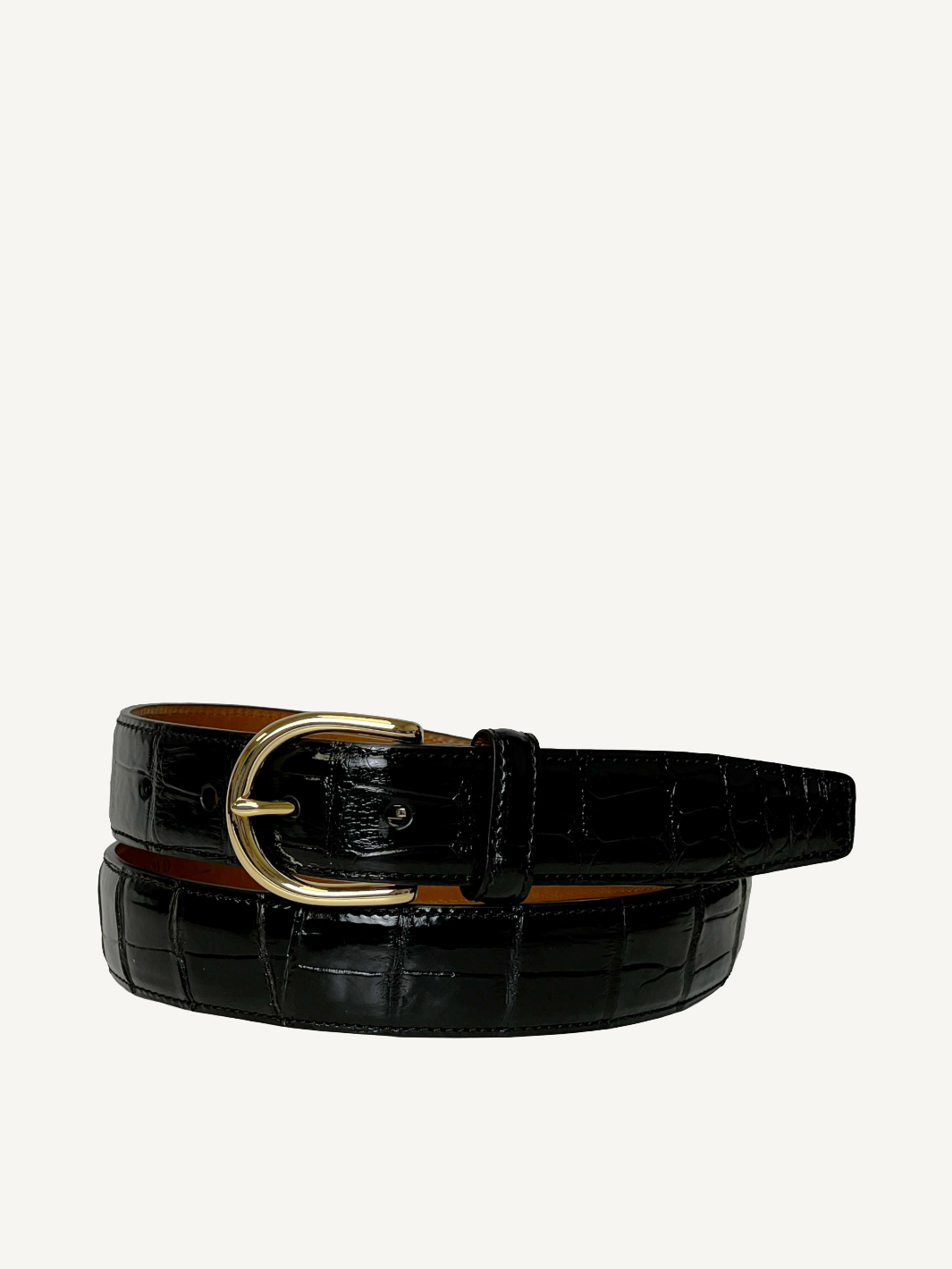Shiny Black Genuine Alligator Belt | 1 1/4" Width