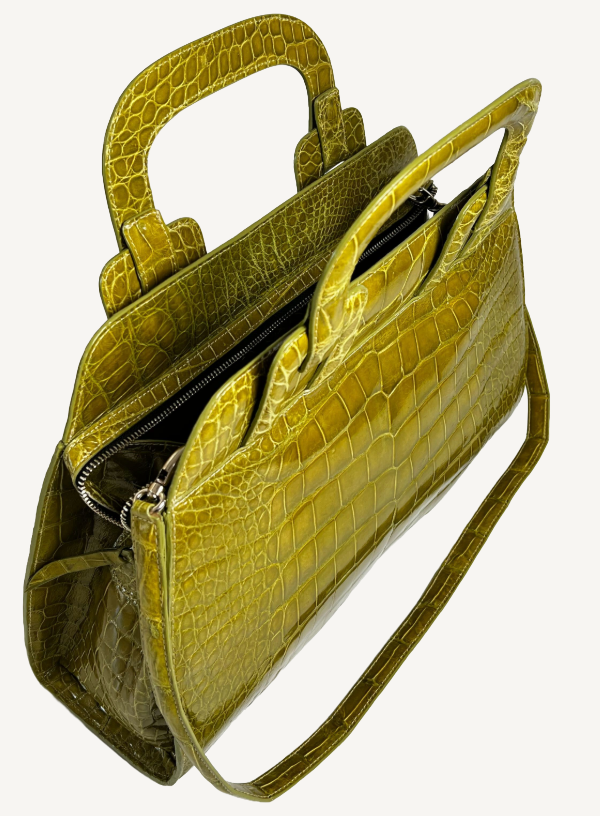 Green Alligator Hand Bag