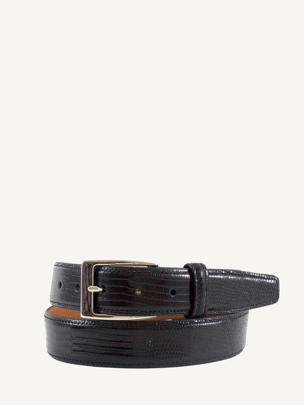 Black Genuine Lizard Belt | 1 1/4" Width
