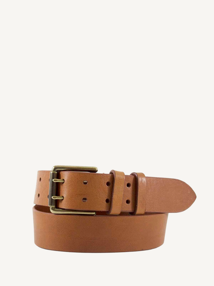 Cognac Leather Double Prong Jean Belt | 1.5" Width