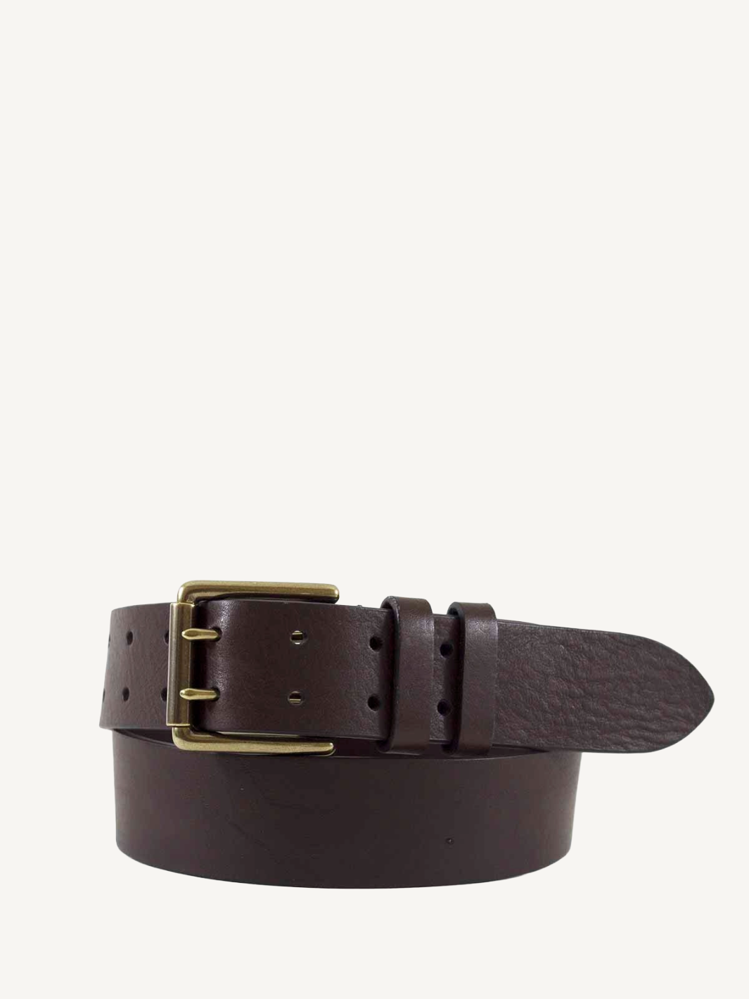 Brown Leather Double Prong Jean Belt | 1.5" Width