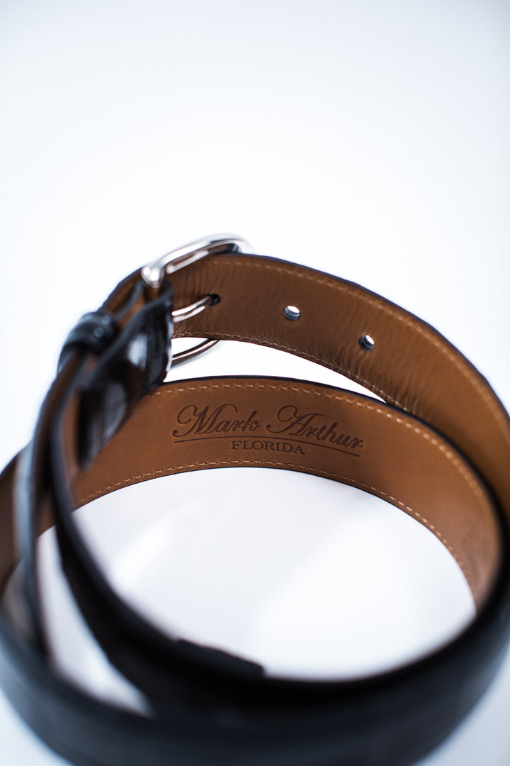 Shiny Black Genuine Alligator Belt | 1 1/4" Width