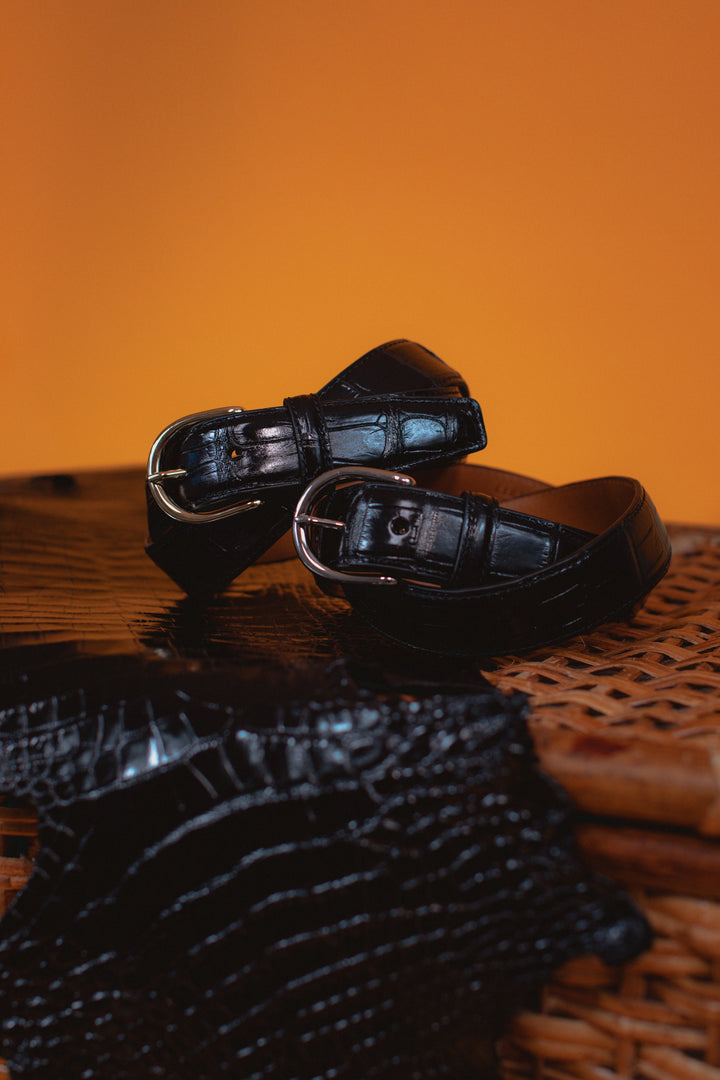 Shiny Bourbon Genuine Alligator Belt | 1 1/4" Width