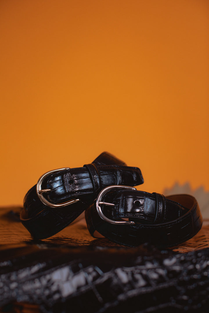Shiny Bourbon Genuine Alligator Belt | 1 1/4" Width