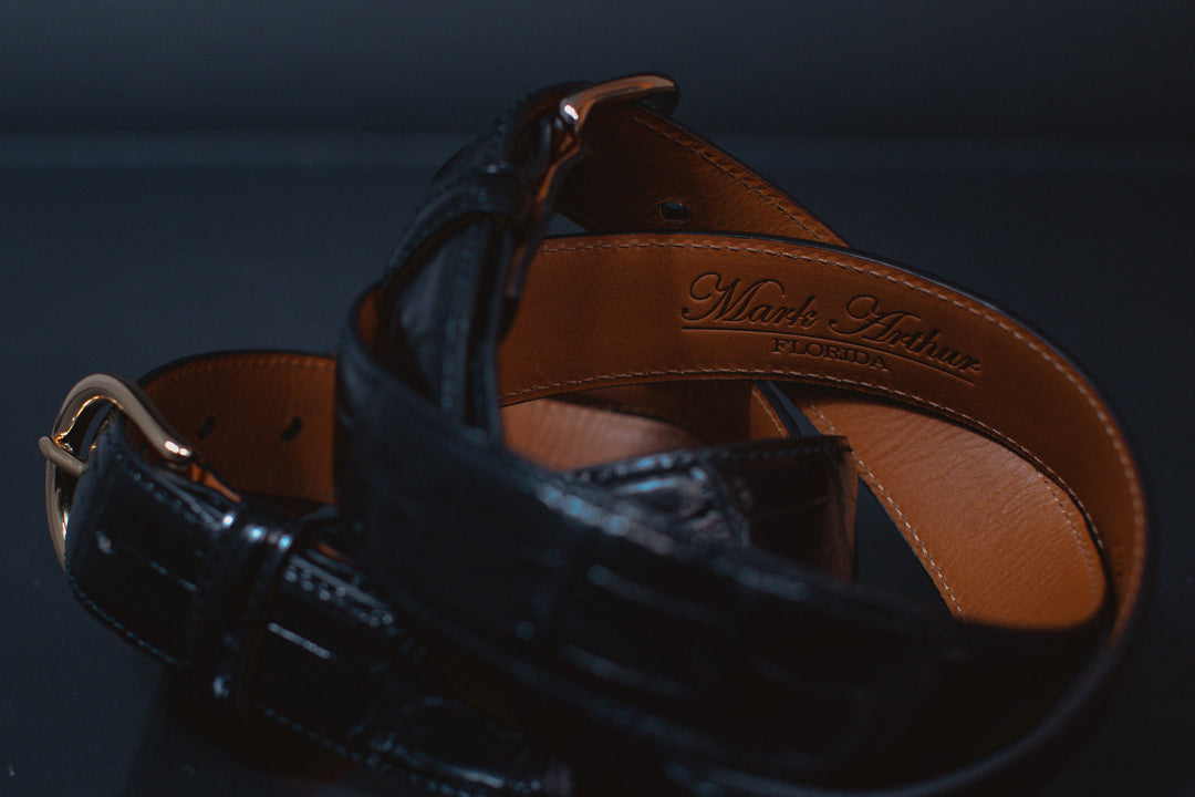 Shiny Bourbon Genuine Alligator Belt | 1 1/4" Width