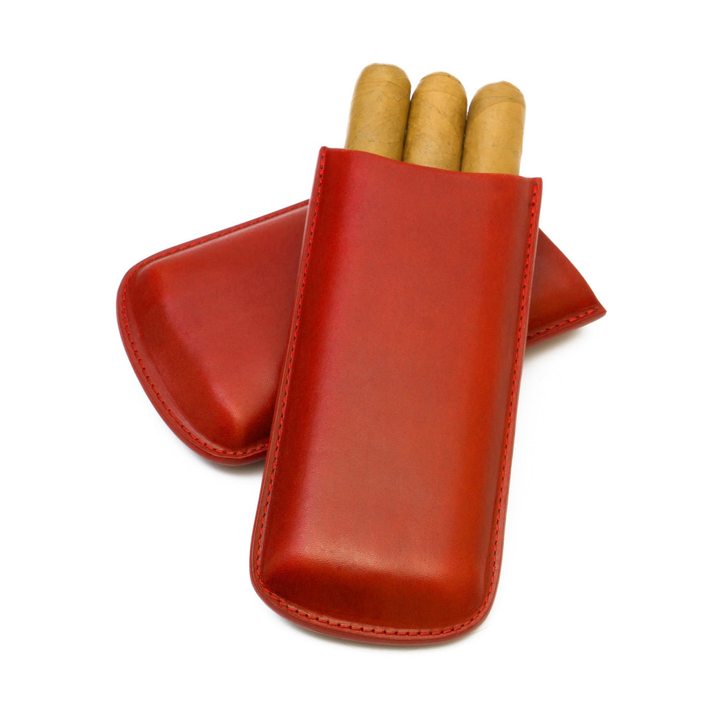 Red Genuine Leather Cigar Case | Made in USA - Bryant Park