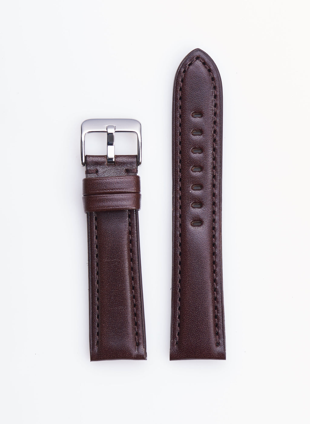 Brown High Polished Italian Leather | USA Made - Apple Watch Compatible - H2046