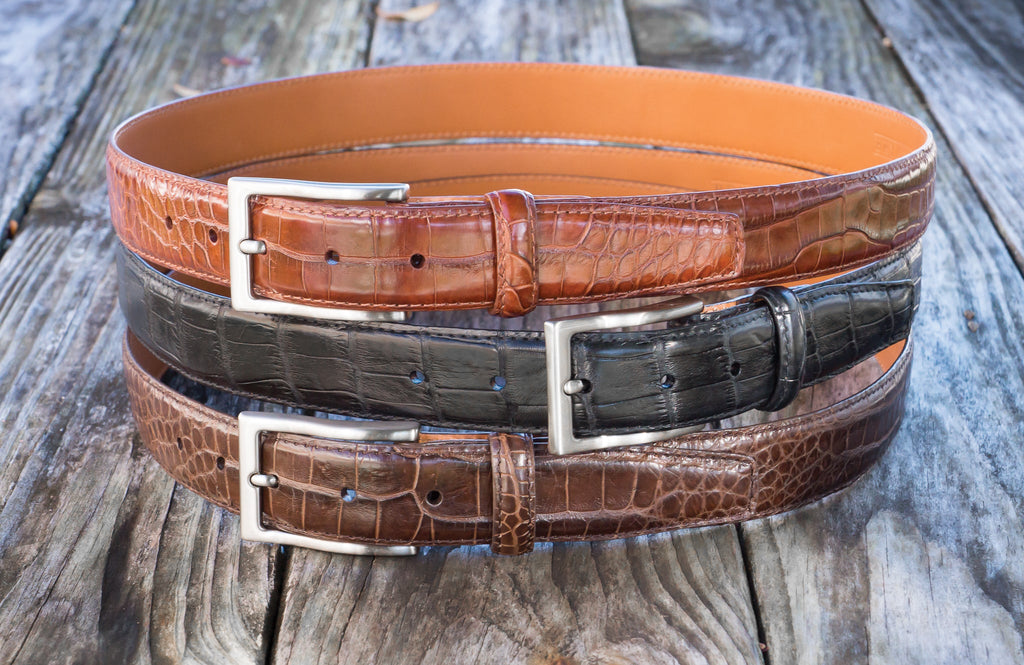 Genuine Semi-Shiny Alligator Belt | Bryant Park  - Made in the USA