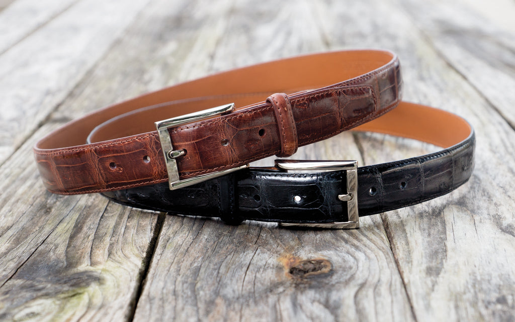 Genuine Shiny Crocodile Tail Belt | Bryant Park  - Made in the USA