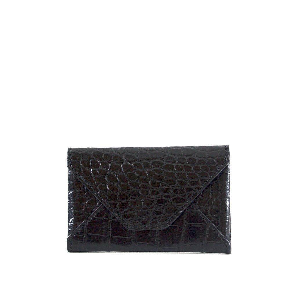 Genuine Alligator Envelope Wallet with Hidden Snap | Made in the USA