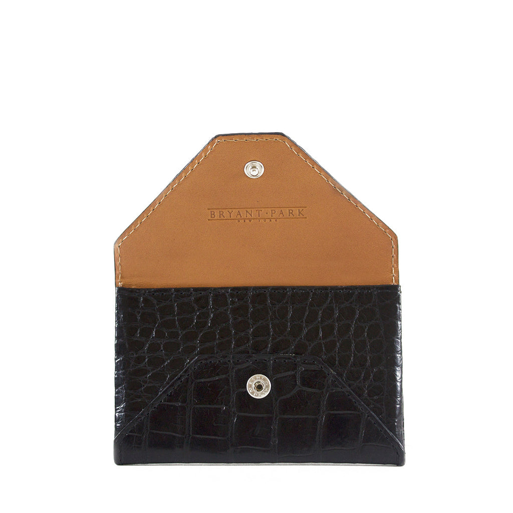 Genuine Alligator Envelope Wallet with Hidden Snap | Made in the USA