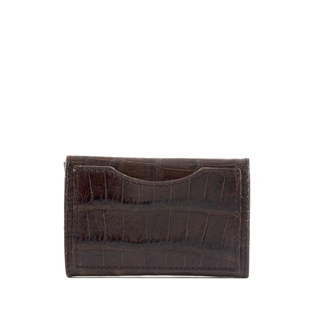 Genuine Alligator Envelope Wallet with Hidden Snap | Made in the USA