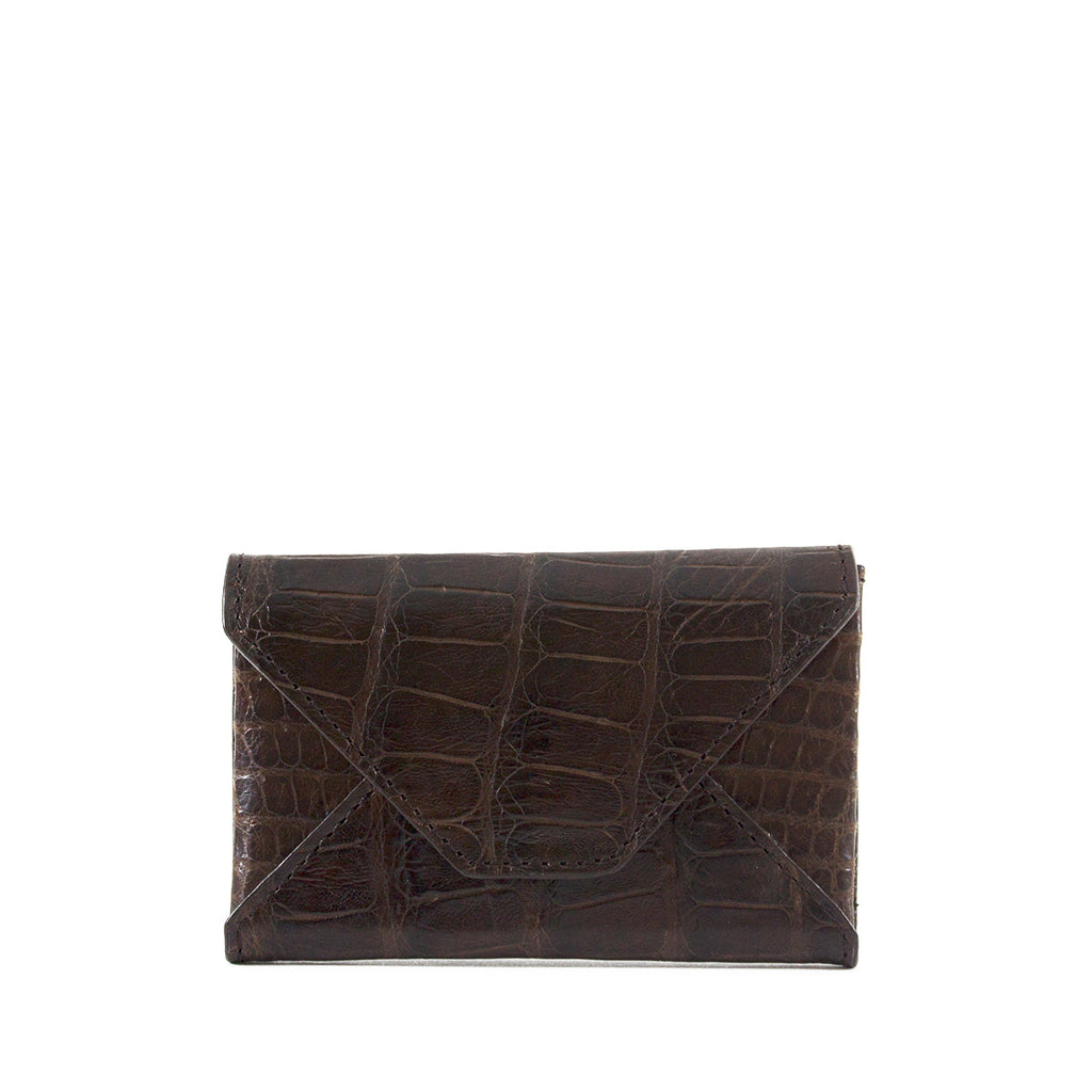Genuine Alligator Envelope Wallet with Hidden Snap | Made in the USA