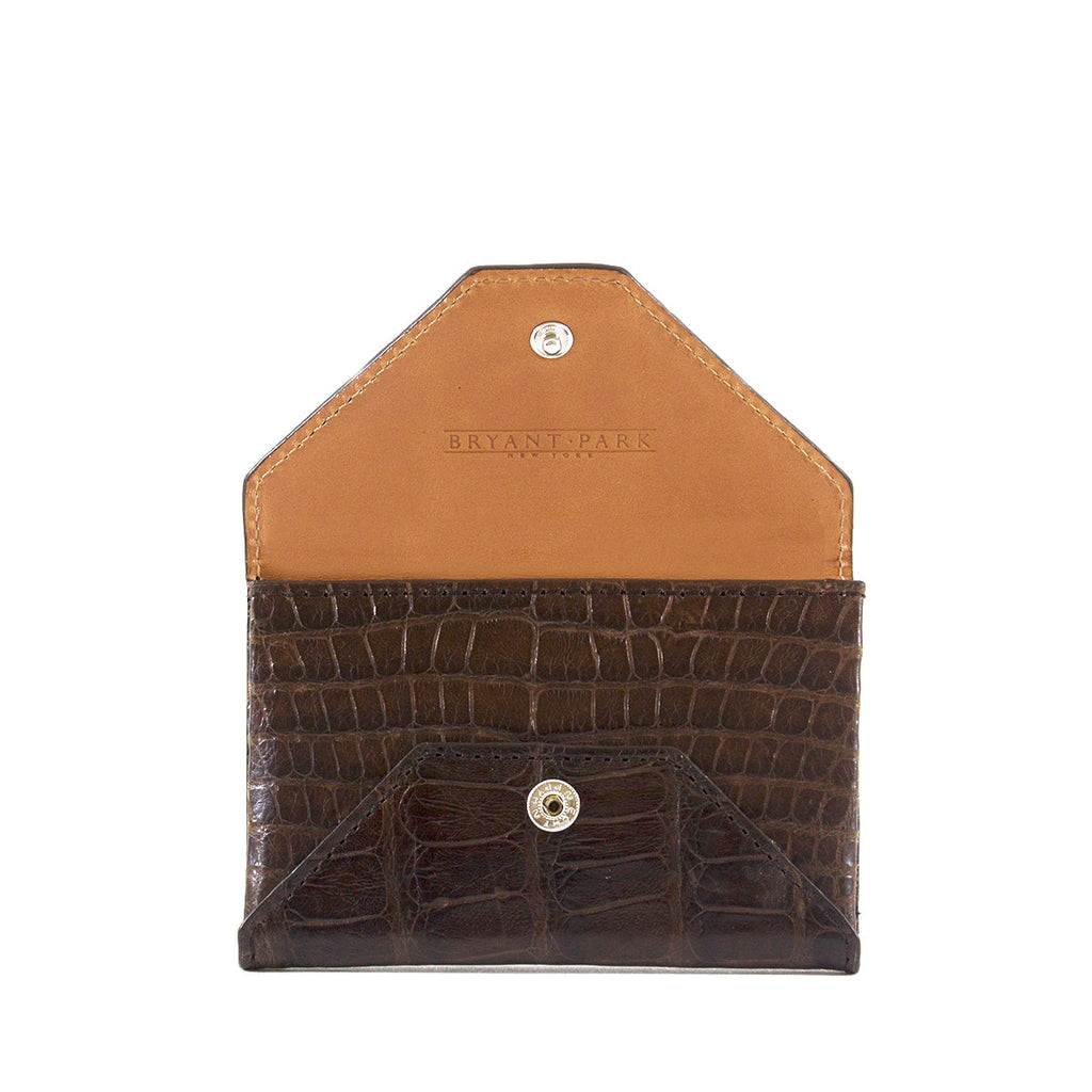 Genuine Alligator Envelope Wallet with Hidden Snap | Made in the USA