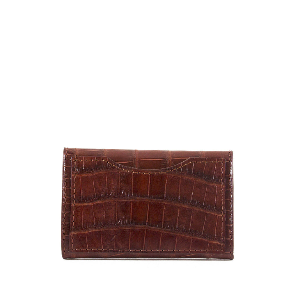 Genuine Alligator Envelope Wallet with Hidden Snap | Made in the USA