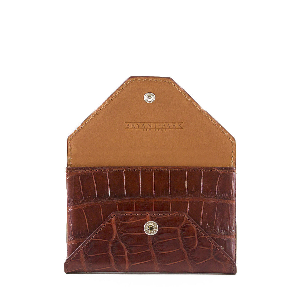 Genuine Alligator Envelope Wallet with Hidden Snap | Made in the USA